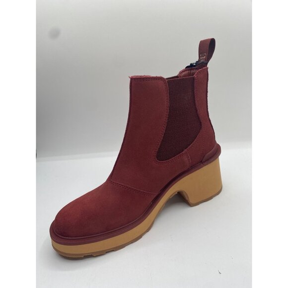 Sorel Women's Brown Hi Line Heel Round Toe Slip On Chelsea Boots NWB - Picture 4 of 7